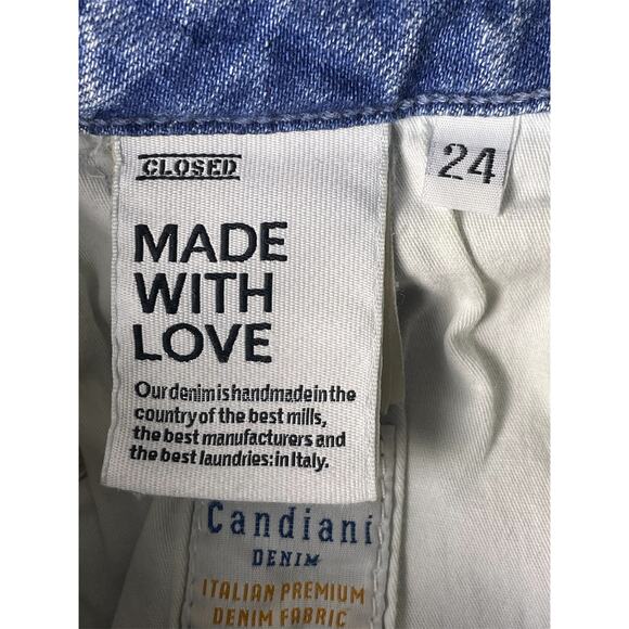 Closed Candiani Denim Jeans Made In Italy Women Size 24 C91404 Glow - Picture 4 of 13